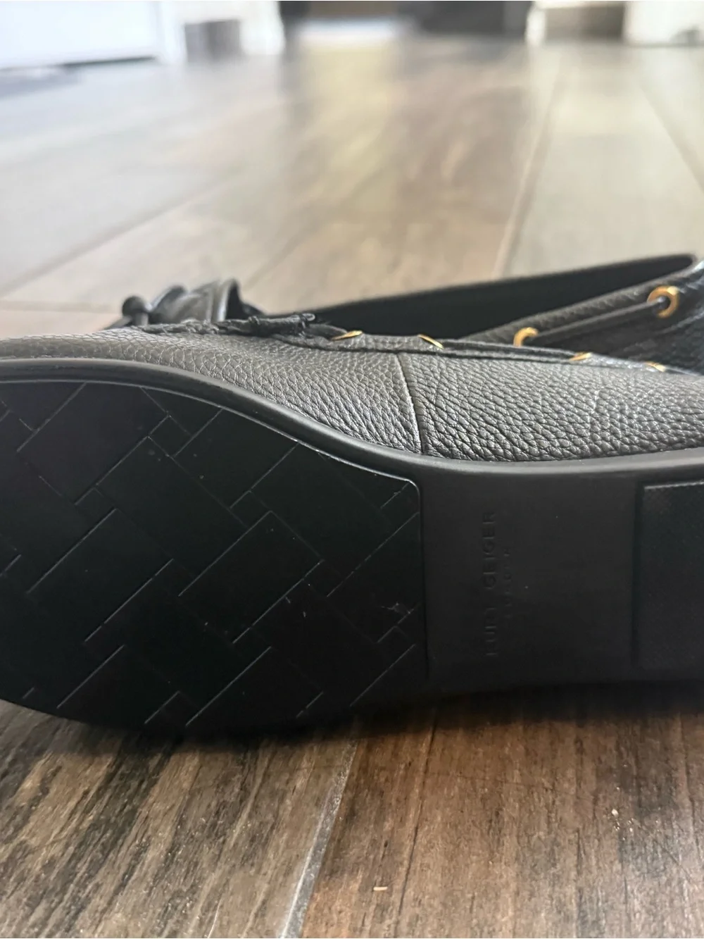 Kurt Geiger Quilted Black Leather Bow-Trim Moccasin Loafers